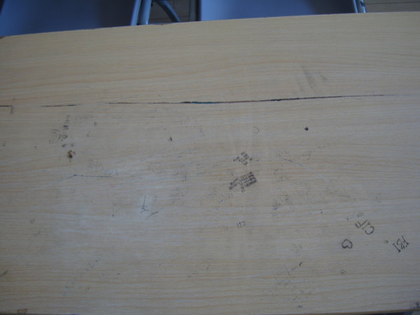 惨遭涂鸦的桌面 - 