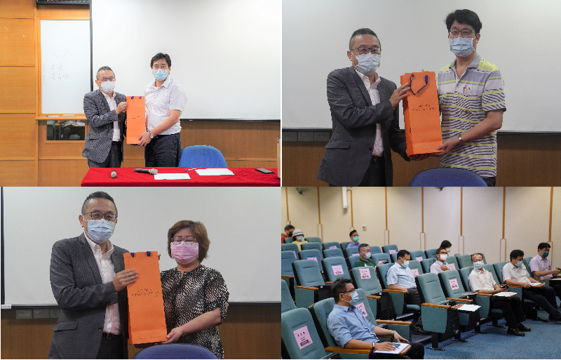 黃校長榮鵬頒發專題報告優勝獎品