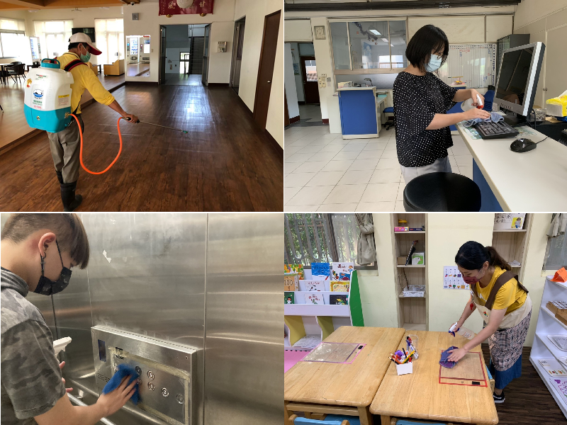 育達科大全校動員進行衛生清潔消毒